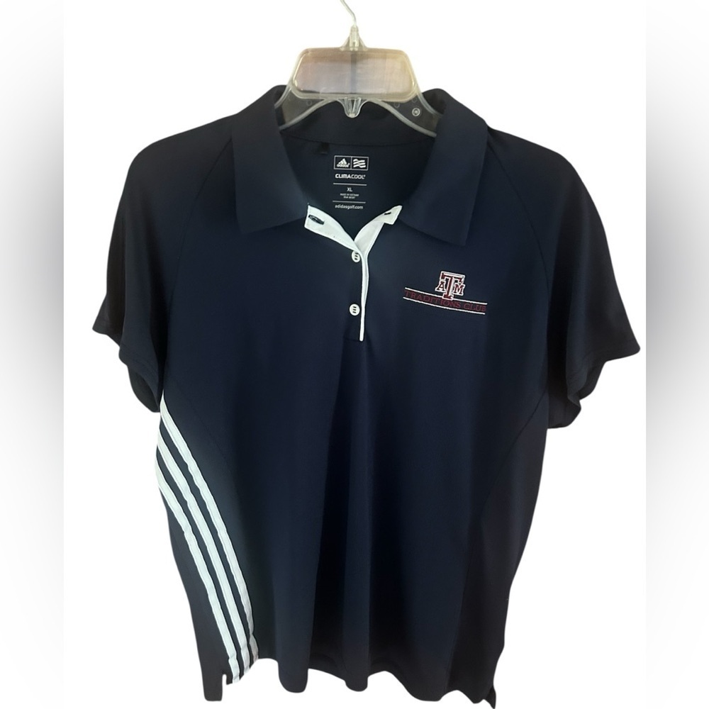 Adidas Clima Cool Texas A & M Tradition Club Polo Golf Women’s Shirt XL Navy